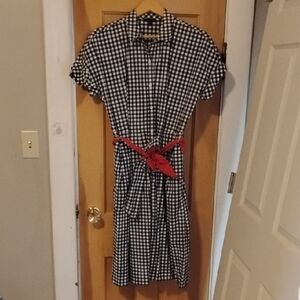 Talbot's Black And White Shirtwaist Dress, 10